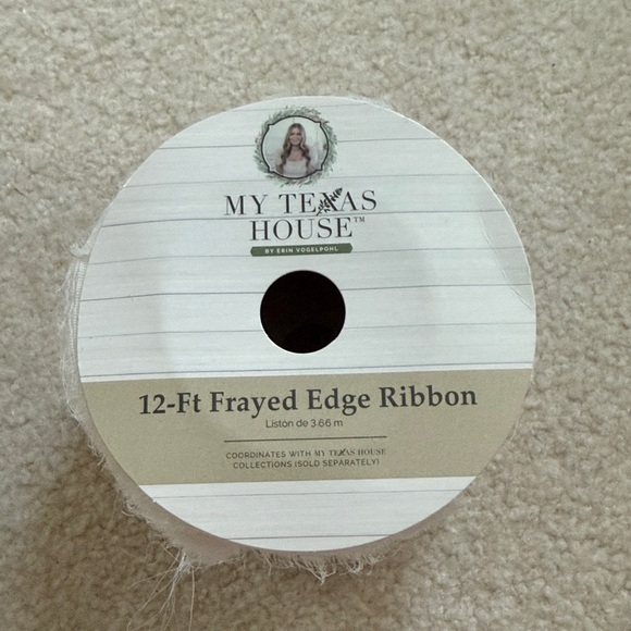 My Texas House Other - My Texas House White Frayed Edge Christmas Ribbon